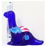 Fenton 3in cobalt patriotic dinosaur