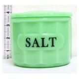 Jadeite round salt box