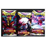 3 sealed Pokemon Lost Origin foil card packs