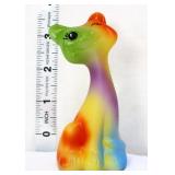 Fenton 3in tie die FACGA happy cat figure