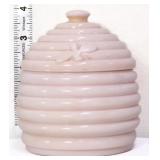 Jeanette pink milk glass honey dish