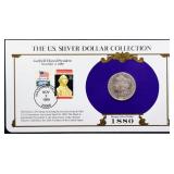 1880 Morgan Silver Dollar with info card
