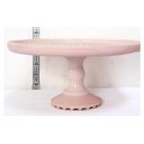 Jeanette pink milk glass 10in diamond cake stand