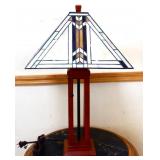Table lamp w/ leaded glass shade