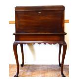 2 piece wood cabinet on table base