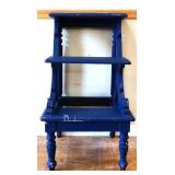 Vintage painted blue wood bed steps see pics