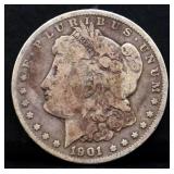 1901O Morgan silver dollar
