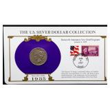 1935 Peace Dollar with info card