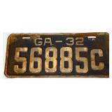 1932 Georgia license plate