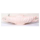 Vtg Jeanette pink milk glass gondola console bowl