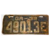 1932 Georgia license plate