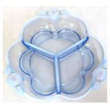Vntg canterbury blue opalescent divided dish
