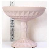 Jeanette pink milk glass windsor pedestal compote