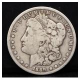 1889 Morgan silver dollar