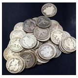 Lot of 40 barber quarters