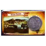 1881S Morgan dollar on Boom Towns Info card