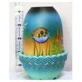 Fenton blue sea life fairy lamp