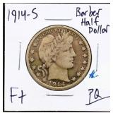 1914S barber half dollar