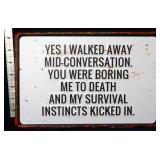 Metal Boring Me To Death sign