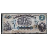 1861 Chatam VA Emergency Issue $5 note