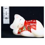 Fenton white sleeping Let It Snow cat