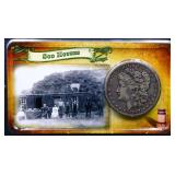 1887O Morgan dollar on Sod House Info card