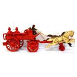 Vintage cast iron horse drawn fire patrol wagon