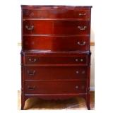 Vintage mahogany 6 drawer tall chest see pics