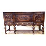 1920s oak jacobean 2 door 2 drawer buffet