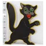 Vntg cardstock Halloween black cat figure