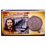 1891 Morgan dollar on Wild Bill Hickok Info card