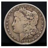 1902 Morgan silver dollar