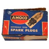 Box of vintage Amoco Spark Plugs see pics