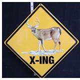 Metal embossed Rooney Deer Crossing sign