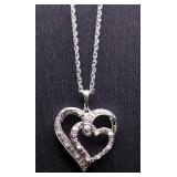 Double heart diamond necklace