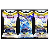 3 sealed Pokemon Silver Tempest booster packs