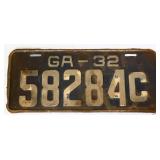 1932 Georgia license plate