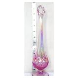 Fenton pink iridescent 11in vase
