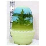Fenton custard mountain reflections fairy lamp