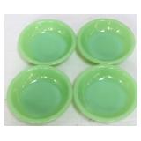 4 vntg Fire King jadeite 4.5in berry bowls