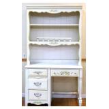 Vintage white desk w/ bookshelf top see pics