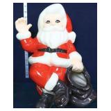 13in waving Santa on chimney figure