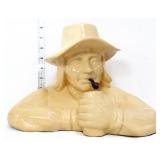 8in tall man smoking pipe figure