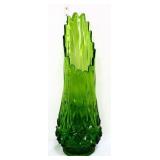 MCM LE Smith green 19in diamond butt swung vase