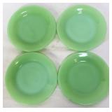 4 vntg Fire King jadeite 5.5in salad plates