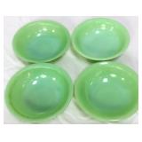 4 Fire King jadeite 6in jane ray cereal bowls