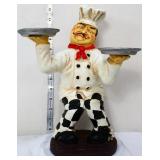 12in tall figural chef holding plates