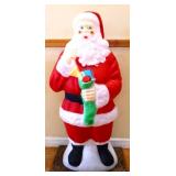 42in Santa blow mold on wood base NO SHIPPING