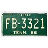1966 Tennessee Farmer license plate