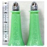 Pair jadeite slim salt/pepper shakers